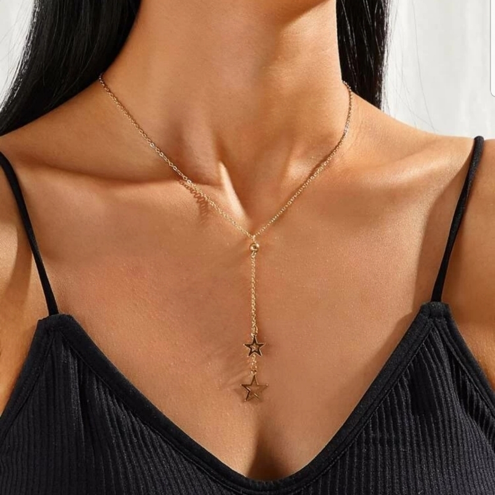 Star Charm Lariat Necklace